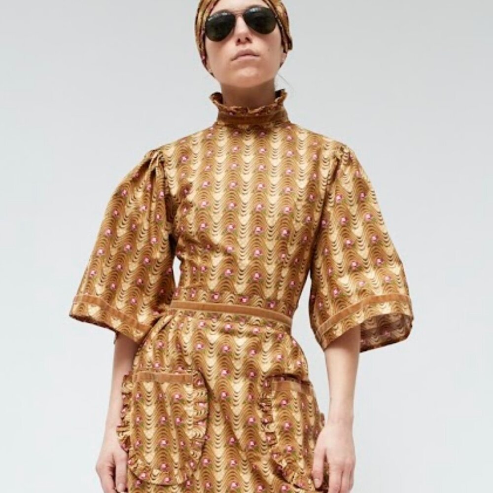 BATSHEVA | Fall 2018 Ready-to-Wear | Yellow Floral Blouse